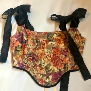 Cottagecore Floral Print Vintage Cami Corset Top